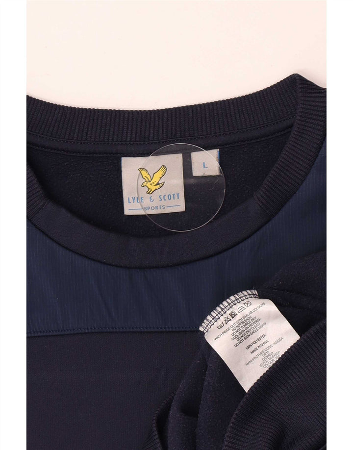 Lyle & Scott Sweatshirt til mænd, stor marineblå polyester