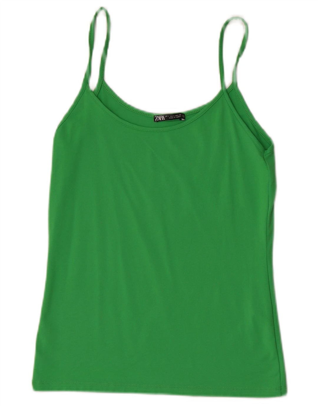 Zara Dame Cami Top UK 14 Stor Grøn Polyamid