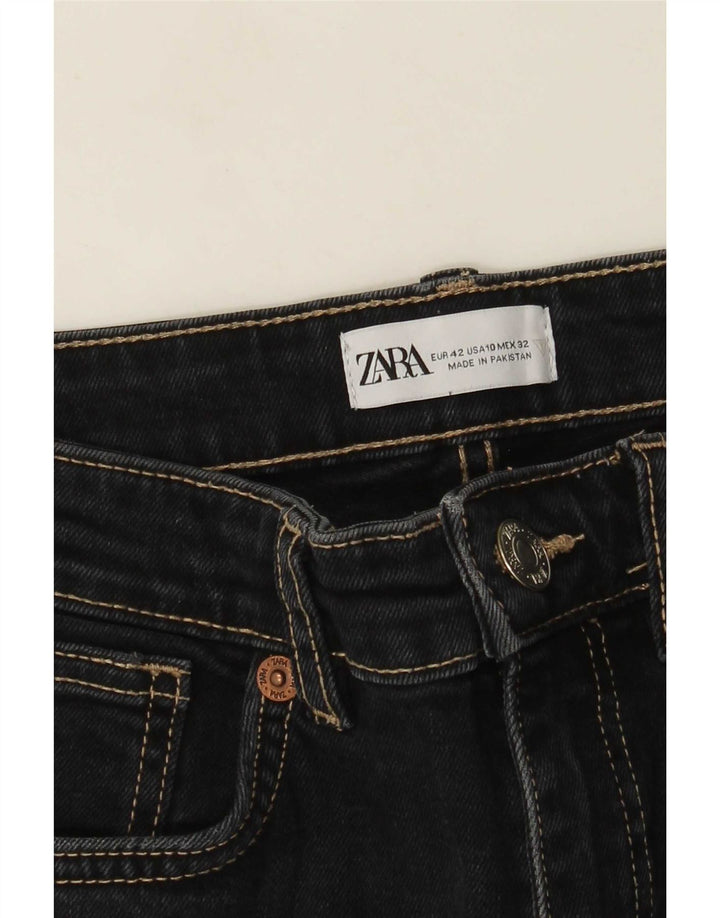 Zara Dame Crop Bootcut Jeans EU 42 Large W32 L26 Sort