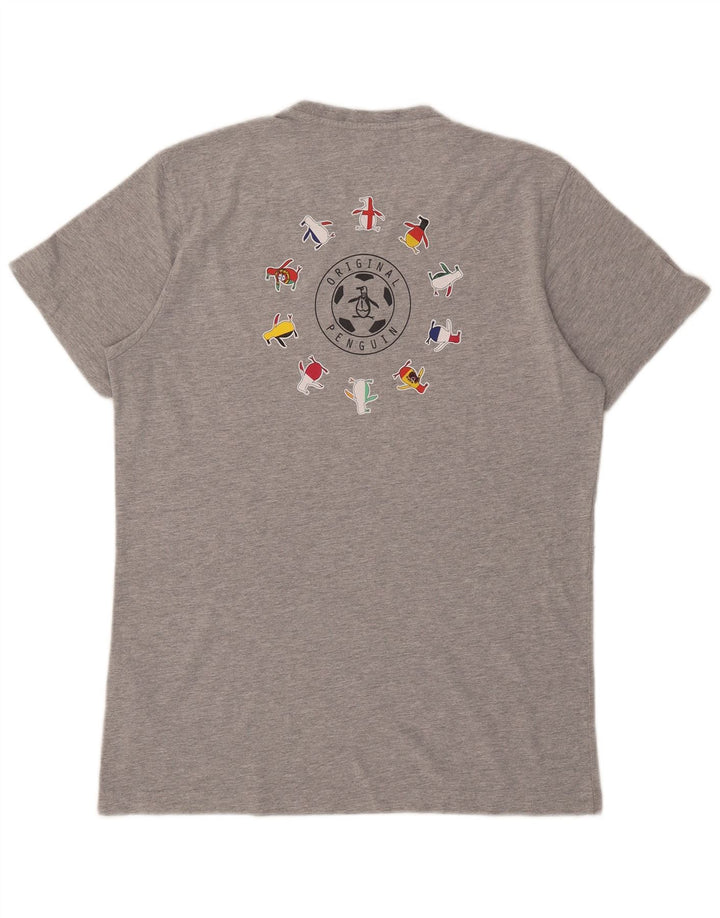Penguin Herre grafisk T-shirt Top Stor grå Flecked Bomuld