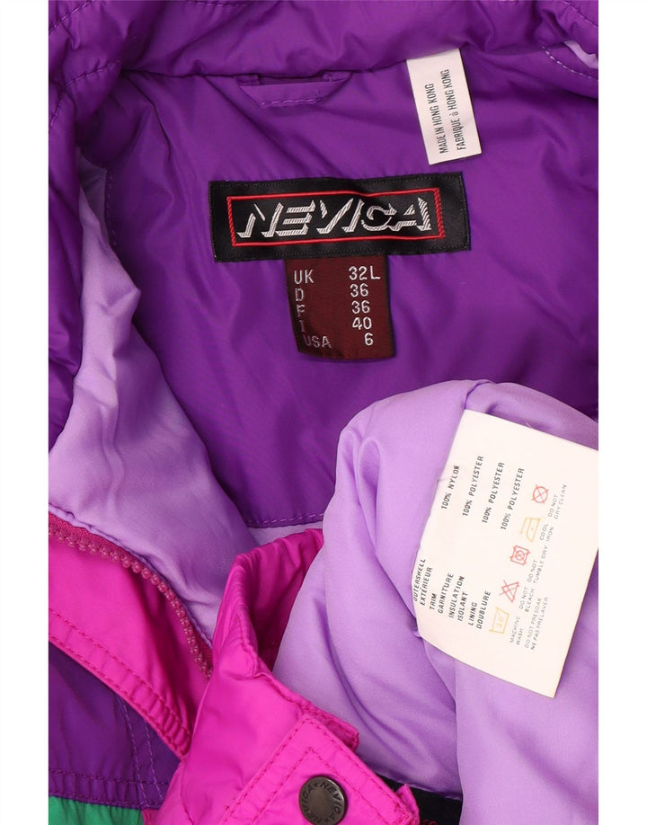Nevica Dame Hætte Skijakke US 6 Medium Pink Colourblock Nylon