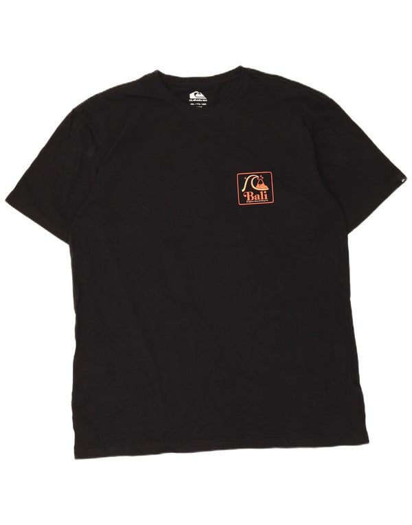 Quiksilver Herre Regular Fit Grafisk T-Shirt Top 2XL Sort Bomuld