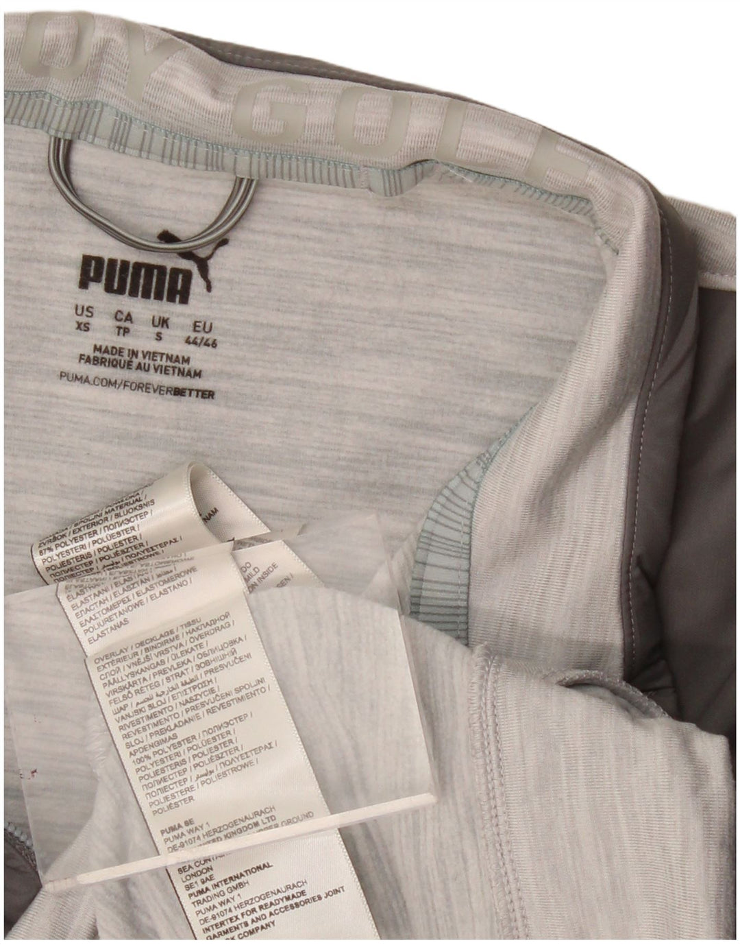 PUMA Sweatshirt med lynlås til mænd, lille grå farveblok polyester