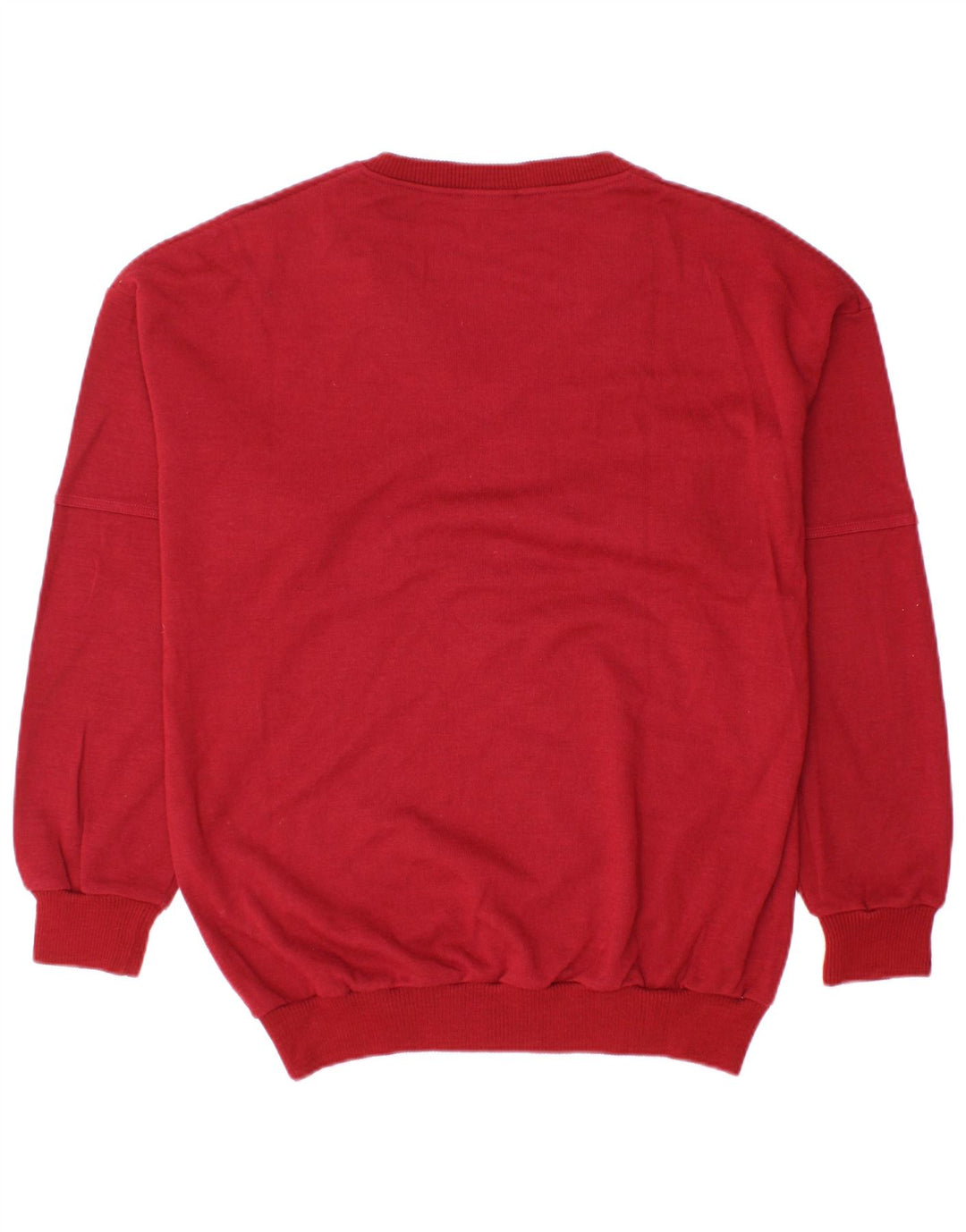 VINTAGE Herre V-hals sweater Stor rød polyakryl