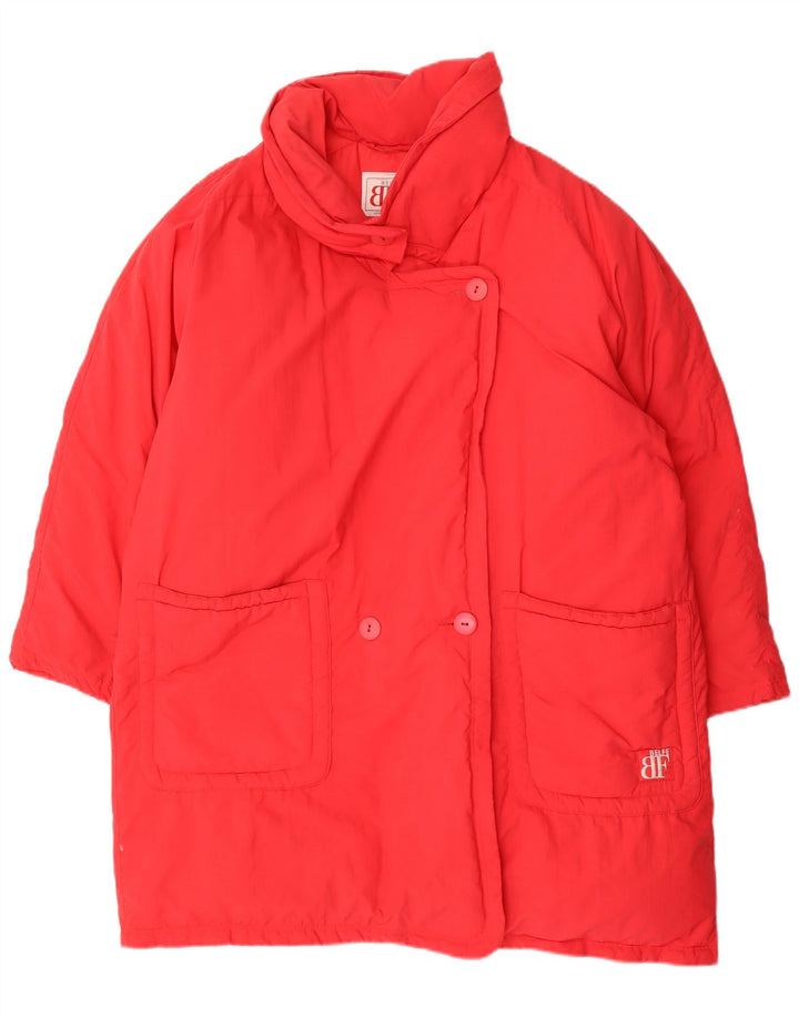 Belfe Dame Dobbeltradet Oversized Polstret Frakke UK 14 Medium Rød