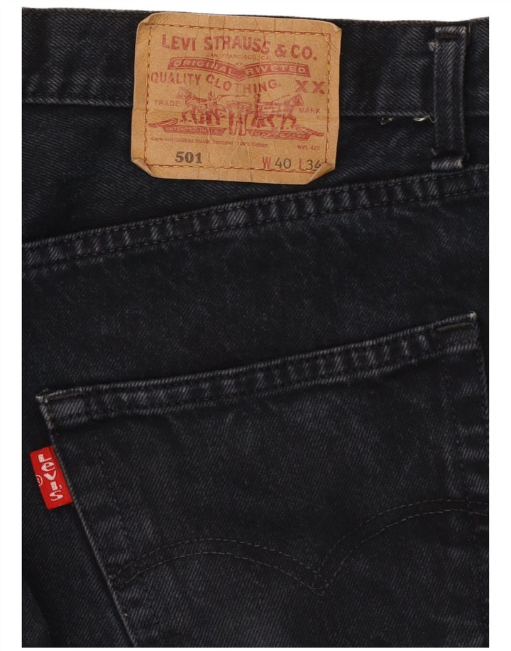 Levi's Herre 501 lige jeans W40 L26 sort bomuld