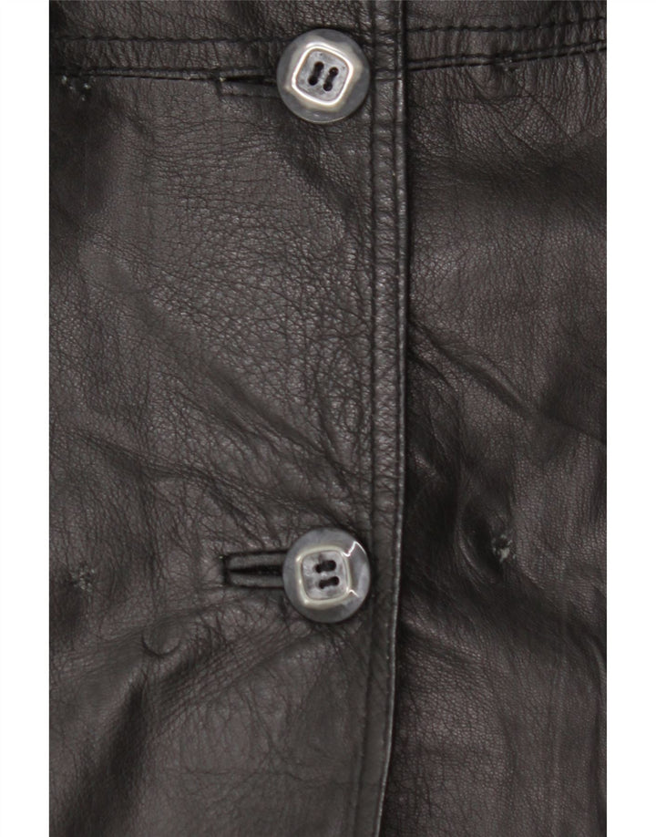 VINTAGE Womens Leather Coat IT 54 3XL Black Leather Vintage Vintage and Second-Hand Vintage from Messina Hembry 