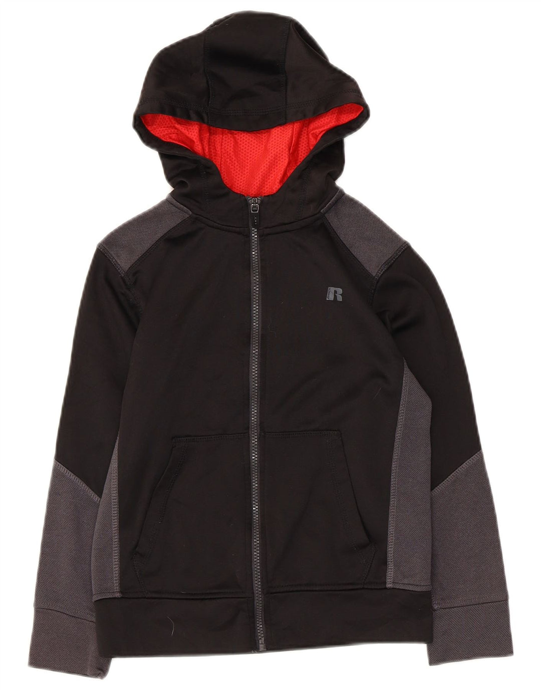Russell Athletic Boys Hættetrøje med lynlås 7-8 år Medium Sort Colourblock