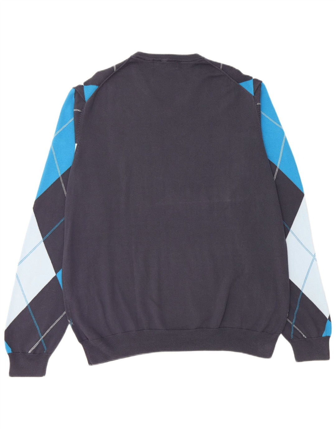 LYLE & SCOTT Herre V-hals sweater 2XL Navy Blue Argyle/Diamond