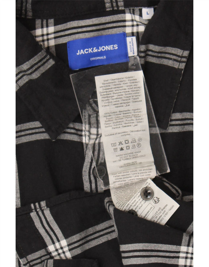 Jack & Jones Herre flannelskjorte Stor sort ternet bomuld