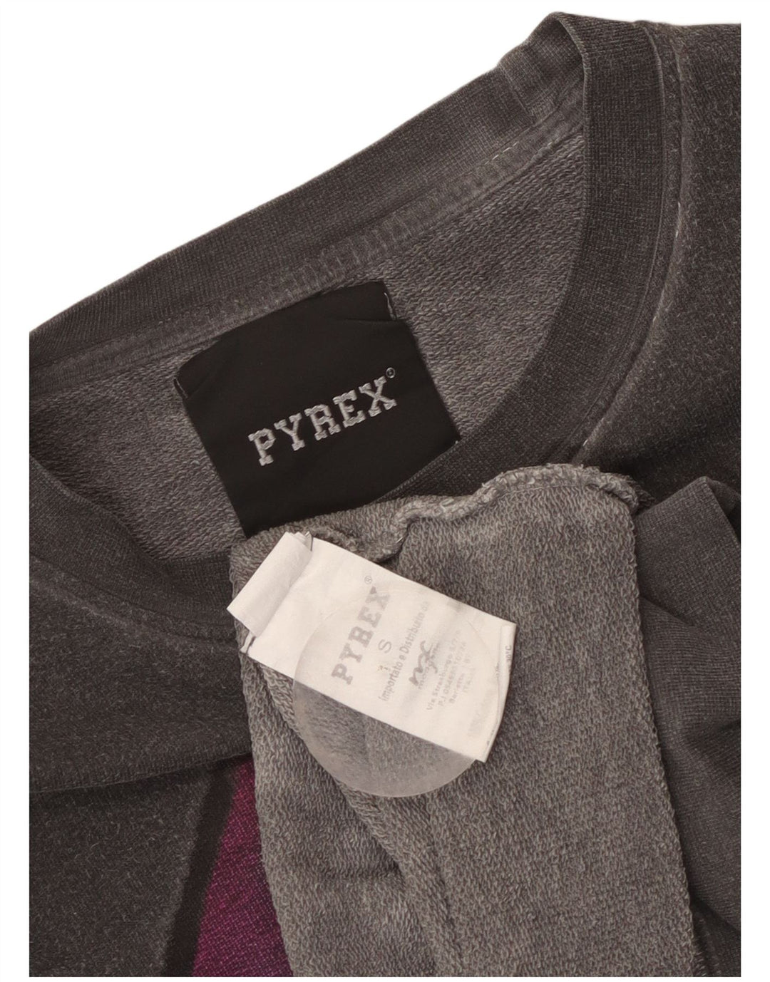 Pyrex Graphic Sweatshirt Jumper UK 10 lille grå bomuld
