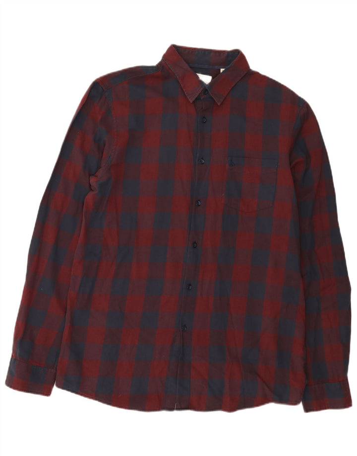 Jack Wills Herre Classic Fit skjorte Medium Burgundy Gingham Cotton