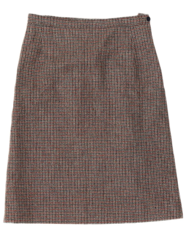 Vintage Womens A-Line Skirt W30 Medium Grey Houndstooth