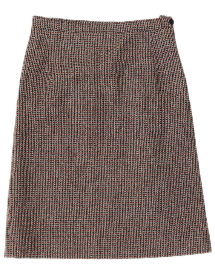 Vintage A-line nederdel til kvinder W30 Medium Grey Houndstooth