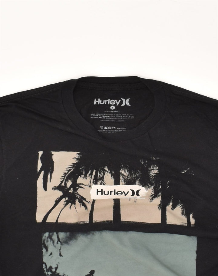 HURLEY Mens Graphic T-Shirt Top Small Black Cotton | Vintage Hurley | Thrift | Second-Hand Hurley | Used Clothing | Messina Hembry 