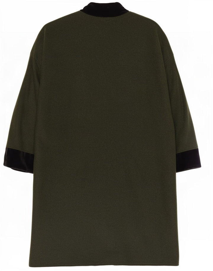 Anna E Cristina Dame Poncho Coat IT 44 Medium Green Colourblock