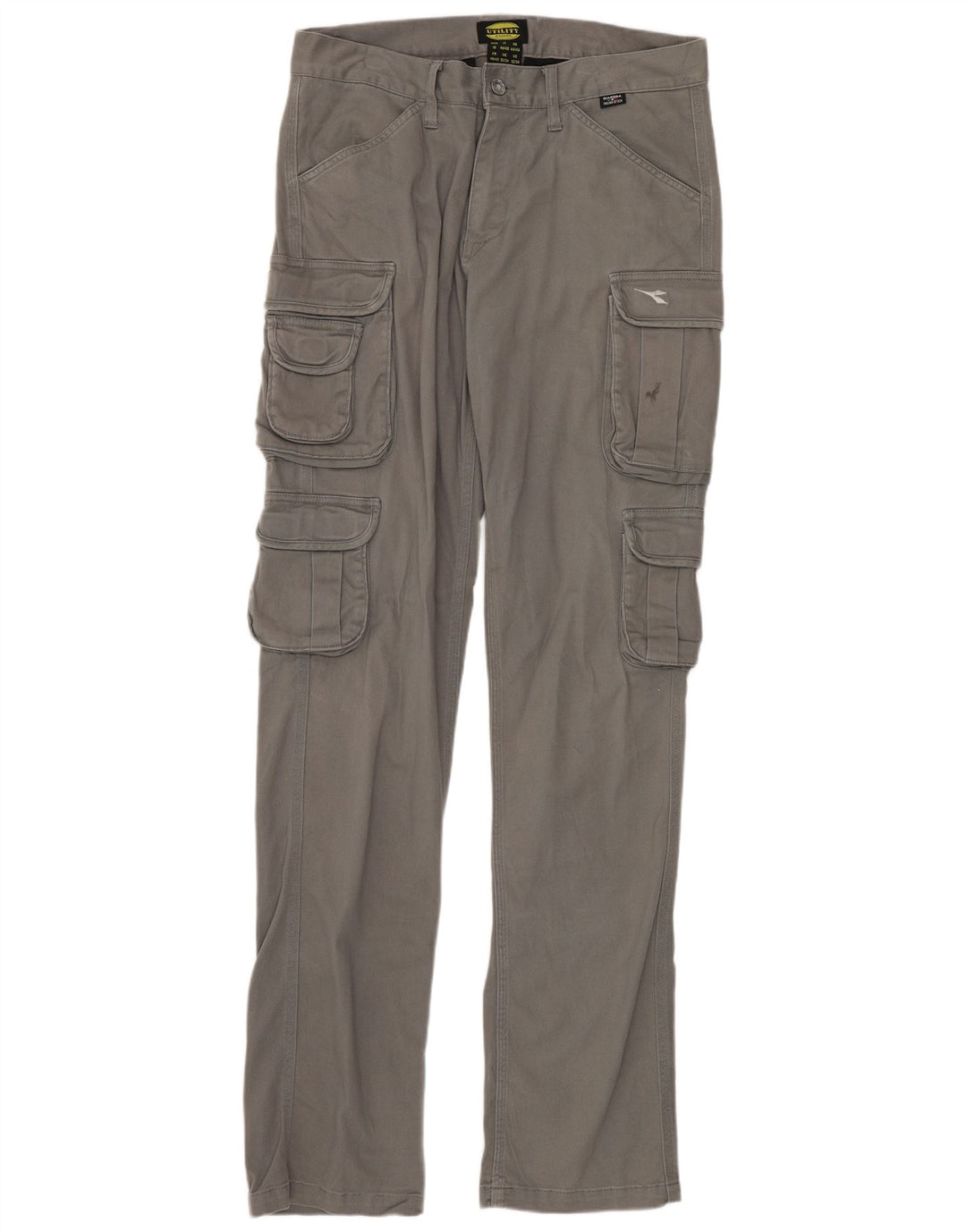 DIADORA Herre Slim Cargo Bukser W32 L34 Grå Bomuld