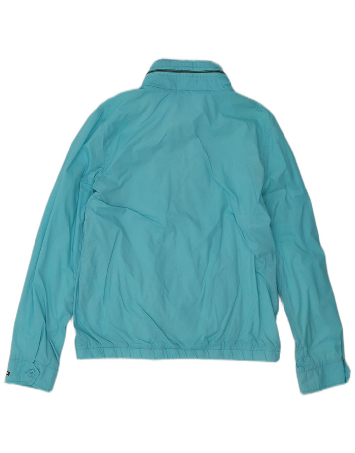 TOMMY HILFIGER Womens Hooded Rain Jacket UK 14 Medium Blue Nylon