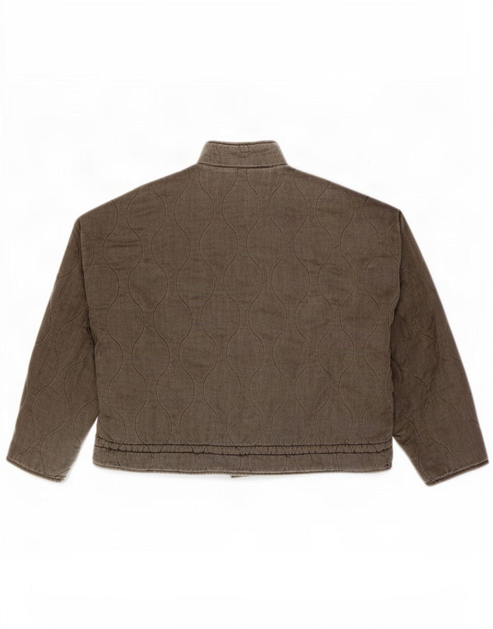 Zara Dame Oversized Quiltet Jakke UK 16 Large Grå Lyocell