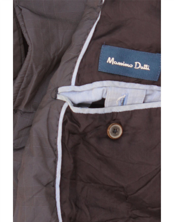 Massimo Dutti Herre Utility Jacket UK 40 Large Navy Blue Check Acetate