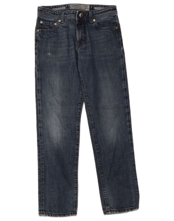 Jacob Cohen Girls Straight Jeans 10-11 år W28 L24 Navy Blue Cotton