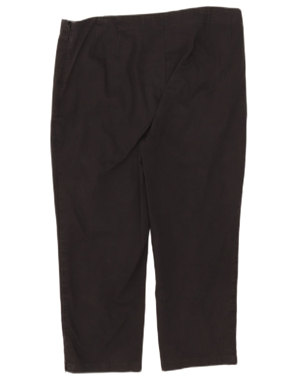Marks & Spencer Womens Capri Trousers UK 14 Large W33 L21 Black Cotton