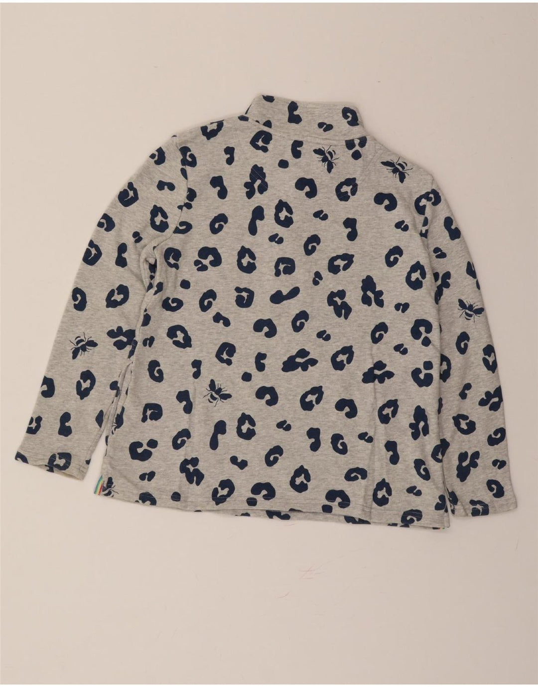 JOULES Womens Abstract Pattern Zip Neck Sweatshirt Jumper UK 10 Small Grey Vintage Joules and Second-Hand Joules from Messina Hembry 