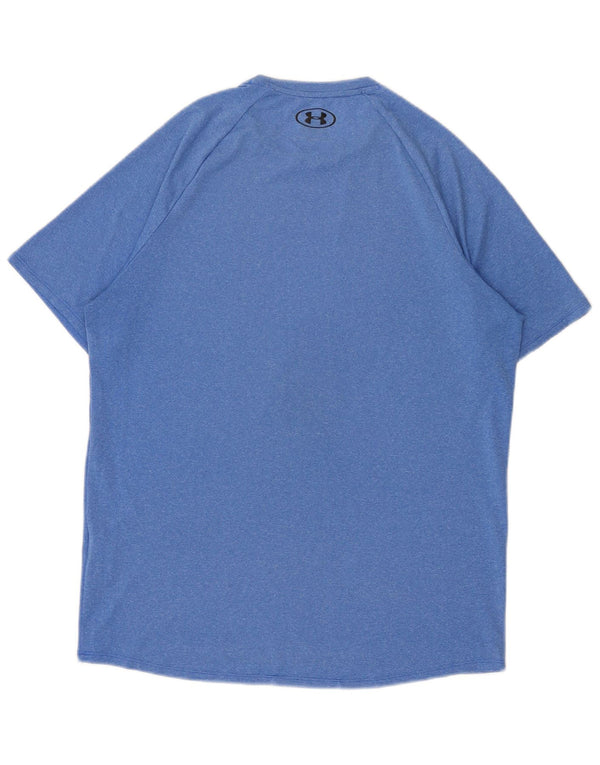 Under Armour Herre T-Shirt Top Medium Blue Flecked Polyester