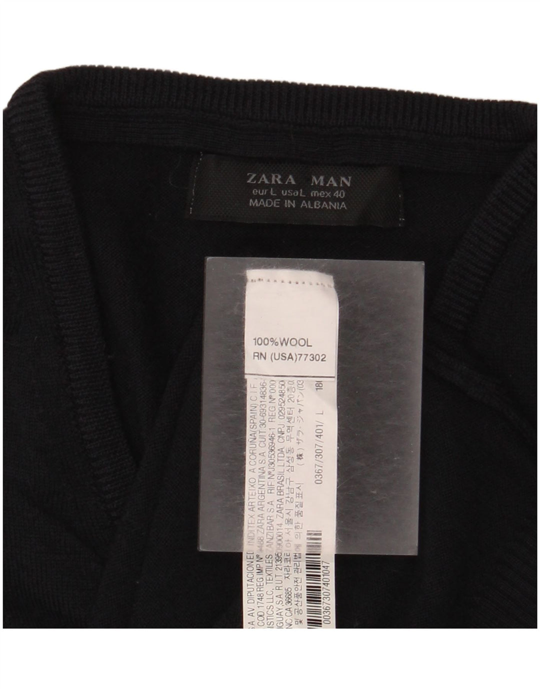 ZARA Vest Tank Top Stor Marineblå Uld