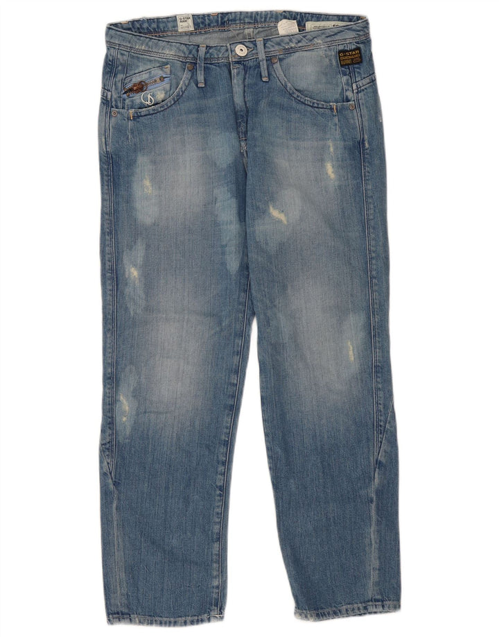 G-Star Dame Distressed Straight Jeans W27 L27 Blå Bomuld