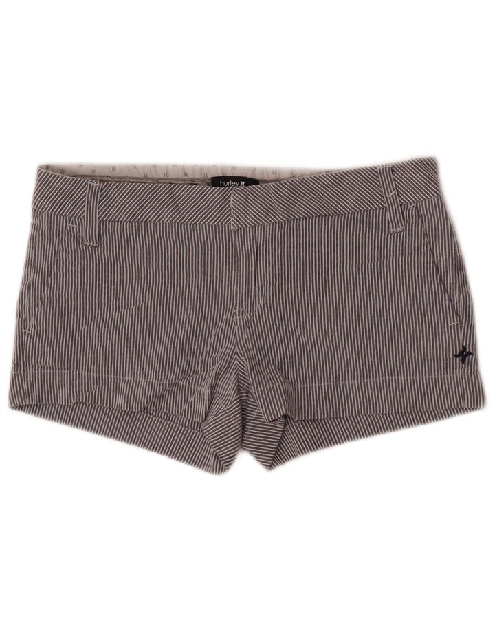Hurley Womens Hot Pants US 7 Medium W32 blå stribet bomuld