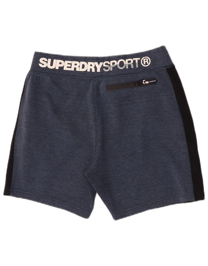 Superdry grafiske sportsshorts til mænd, store marineblå colourblock polyester