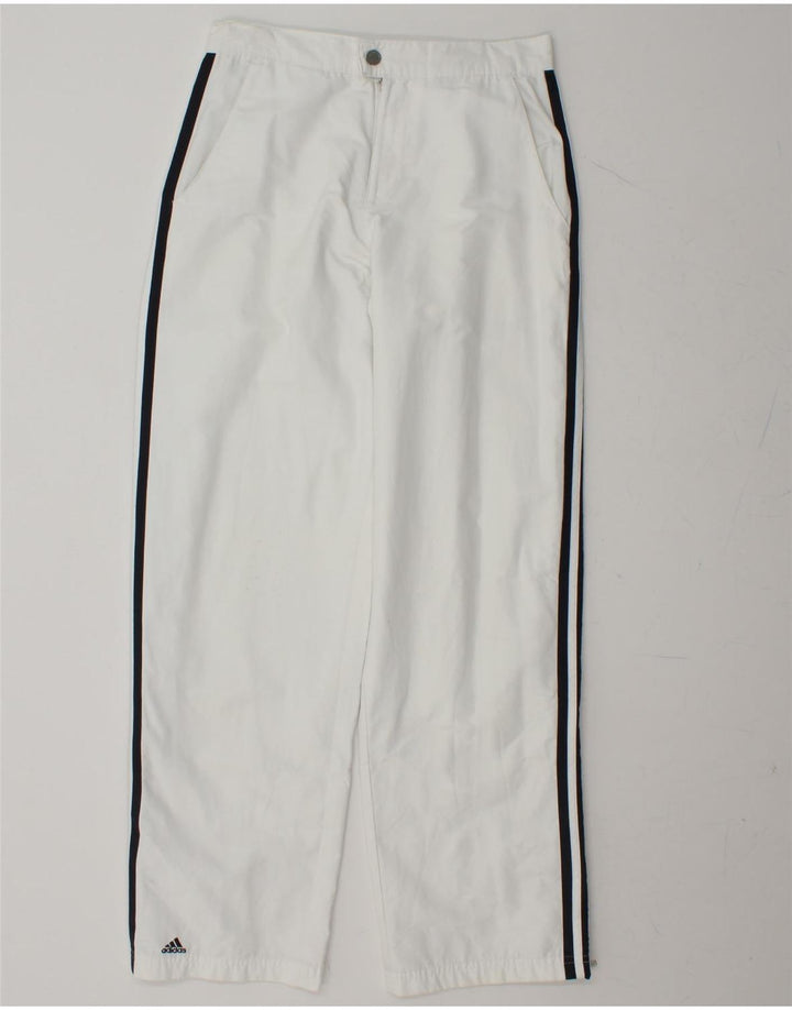 ADIDAS Girls Tracksuit Trousers 13-14 Years  White Vintage Adidas and Second-Hand Adidas from Messina Hembry 