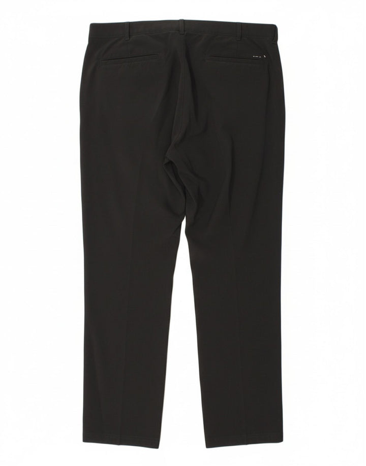IZOD Mens Straight Chino Trousers W36 L32 Black Polyester