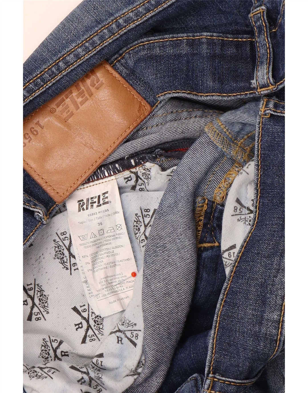Rifle Herre Slim Jeans W36 L34 Blå Bomuld
