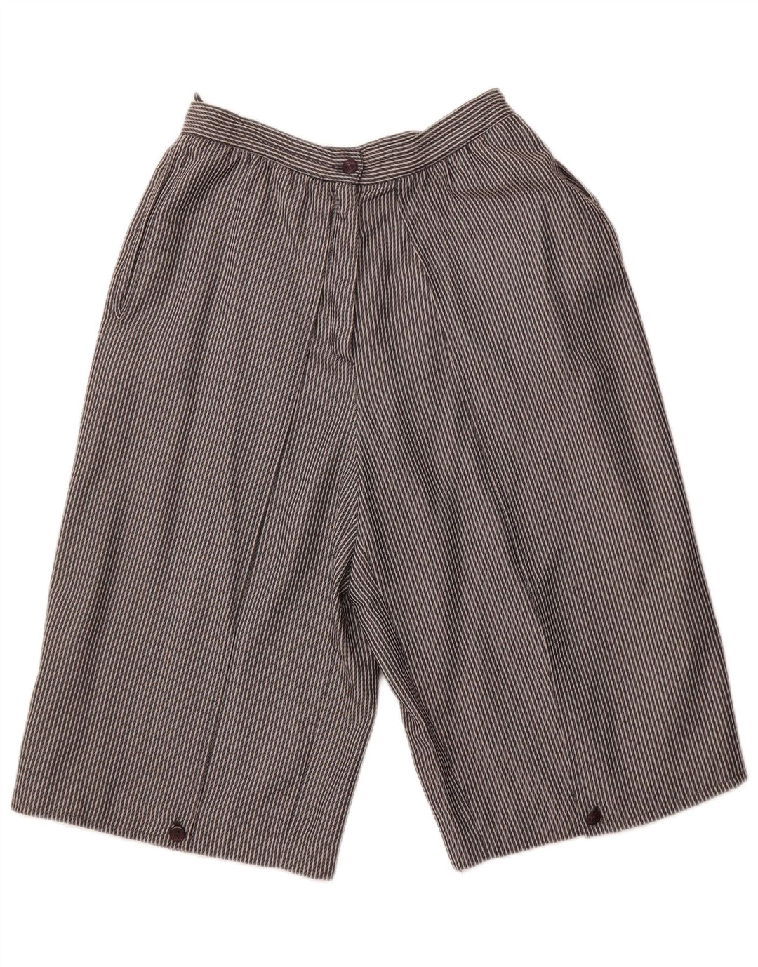 VINTAGE højtaljede bermudashorts til kvinder IT 44 Medium W26 Gråstribet