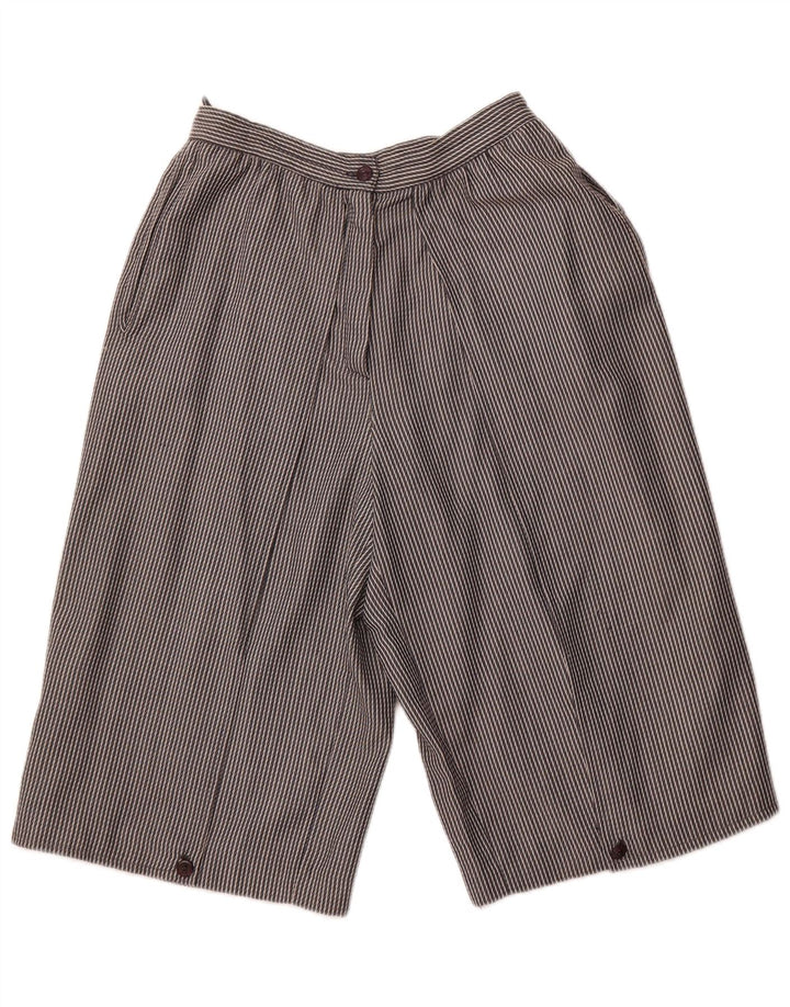 VINTAGE højtaljede bermudashorts til kvinder IT 44 Medium W26 Gråstribet