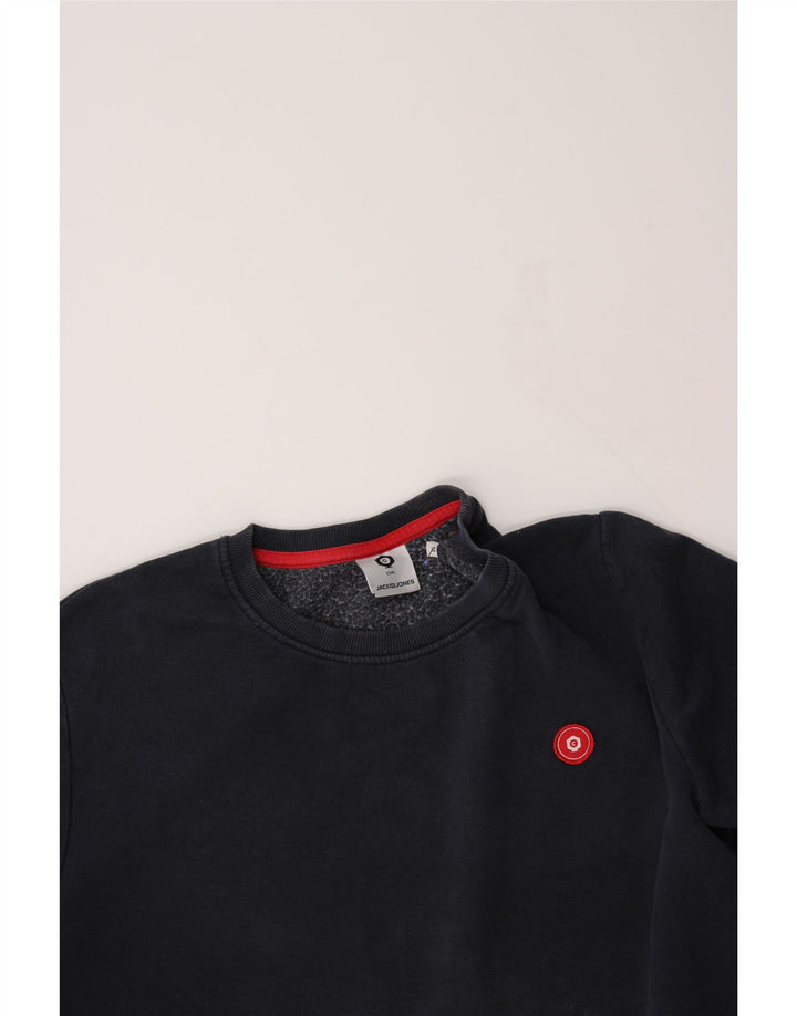 JACK & JONES Mens Sweatshirt Jumper Medium Navy Blue Cotton Vintage Jack & Jones and Second-Hand Jack & Jones from Messina Hembry 