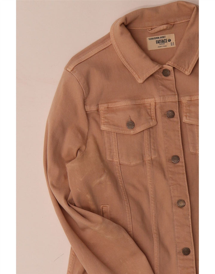 FAT FACE Womens Denim Jacket UK 12 Medium  Beige