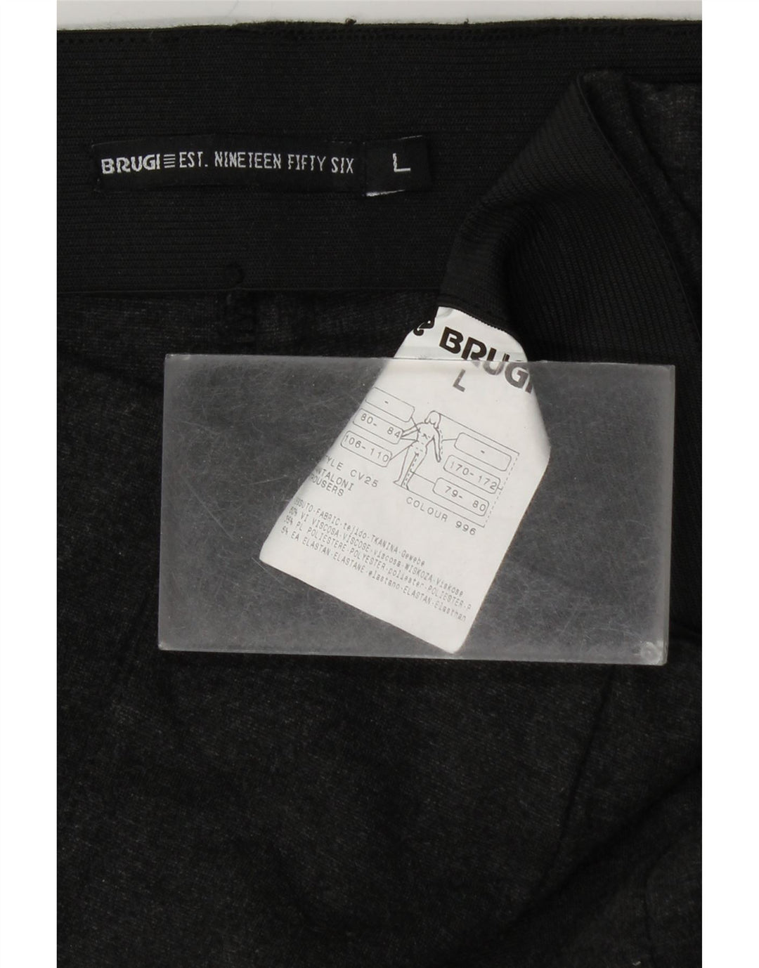 BRUGI Dame Slim Casual Bukser Large W32 L28 Sort Viscose