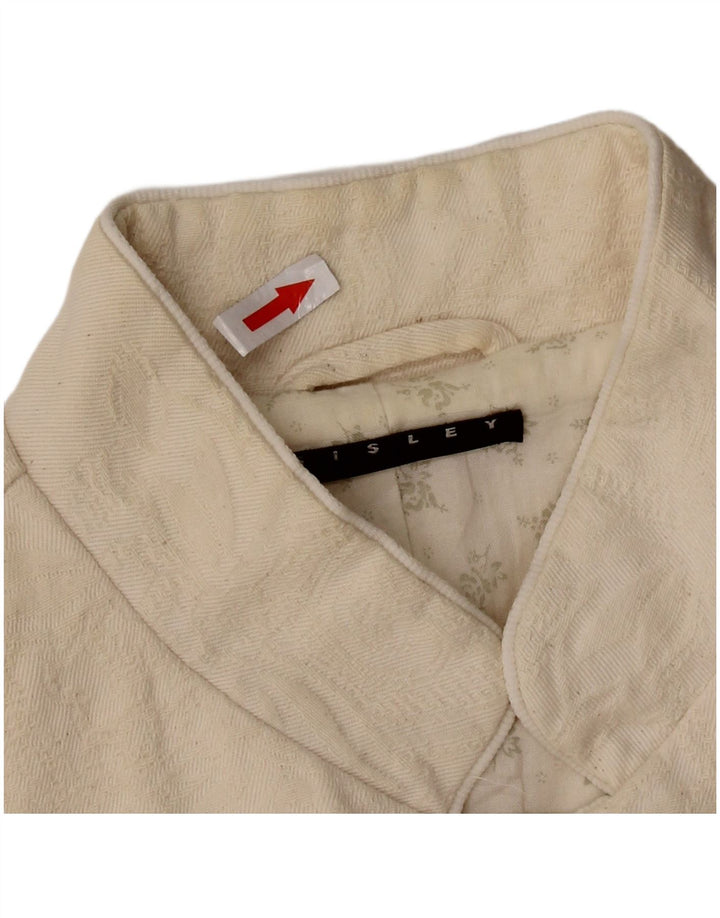 SISLEY Dame Overfrakke IT 42 Medium Off White Bomuld