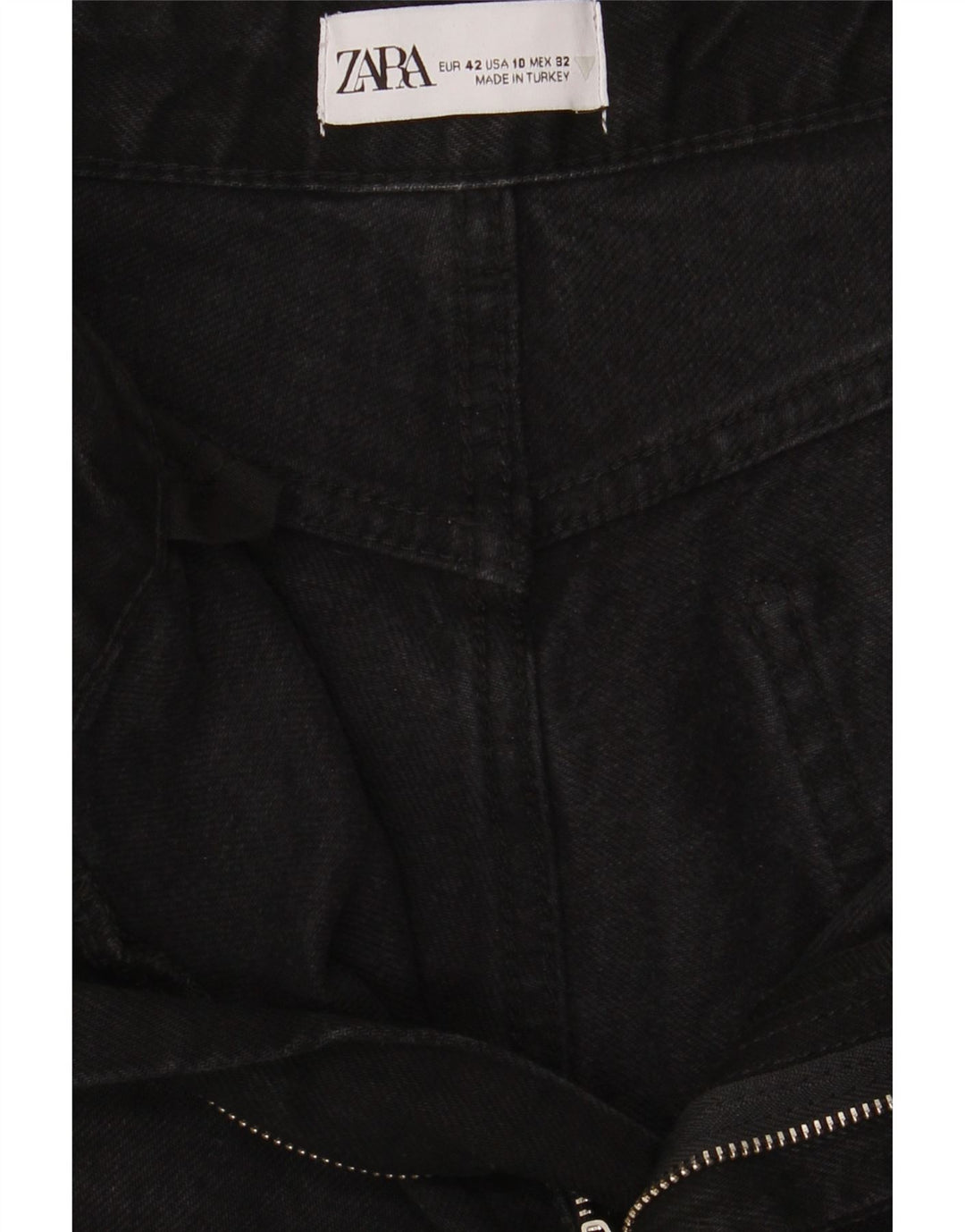 Zara Dame Løse Jeans EU 42 Large W32 L28 Sort
