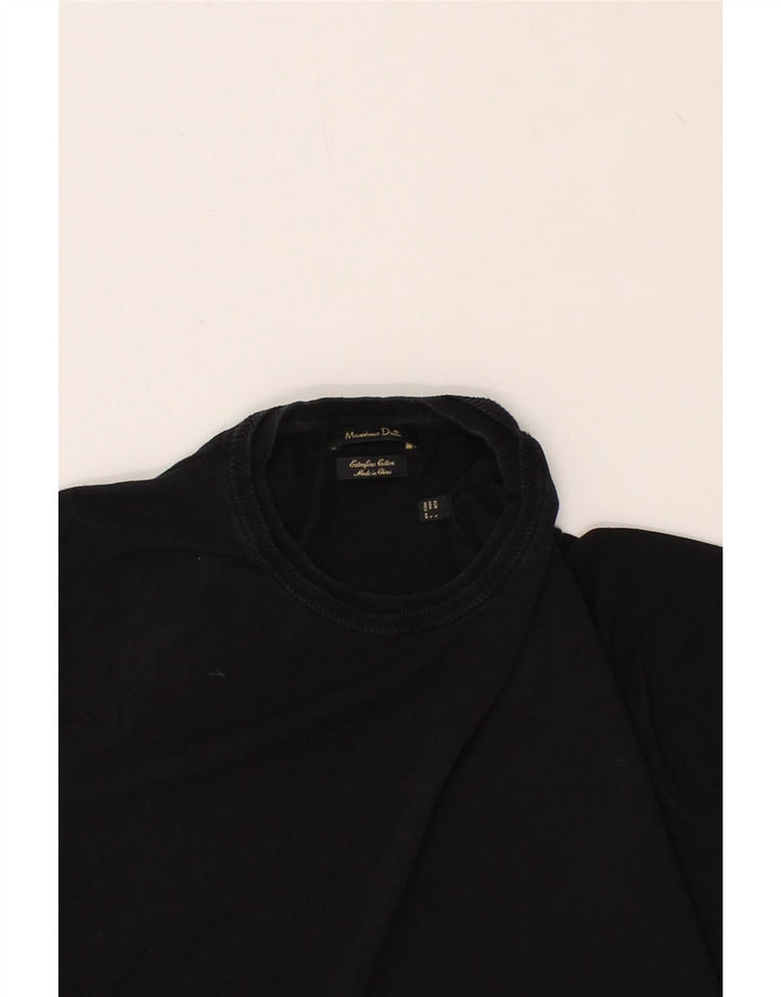 MASSIMO DUTTI Womens Crew Neck Jumper Sweater UK 14 Large Black Cotton Vintage Massimo Dutti and Second-Hand Massimo Dutti from Messina Hembry 