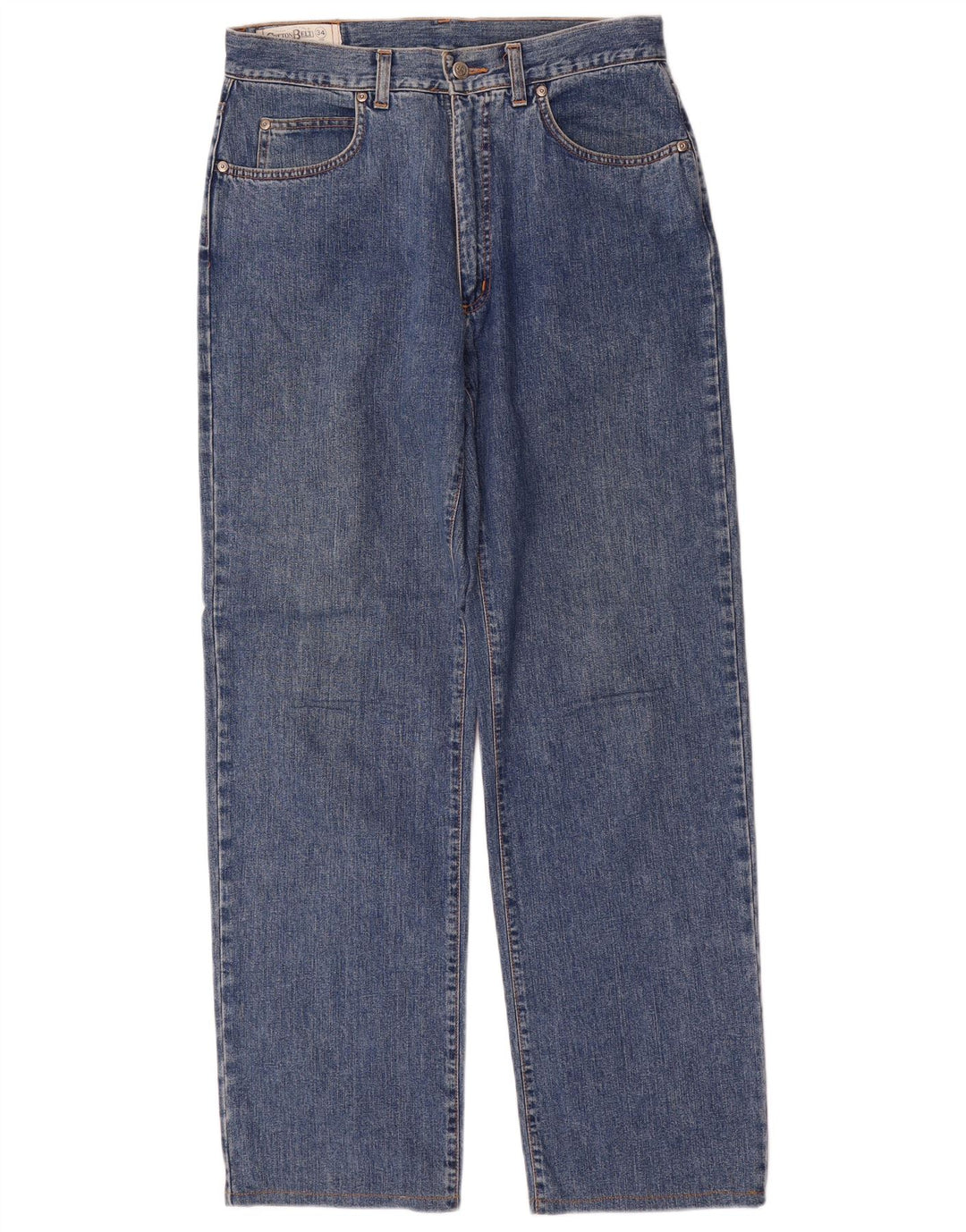 Bomuldsbælte Herre tilspidsede jeans W34 L33 Blå