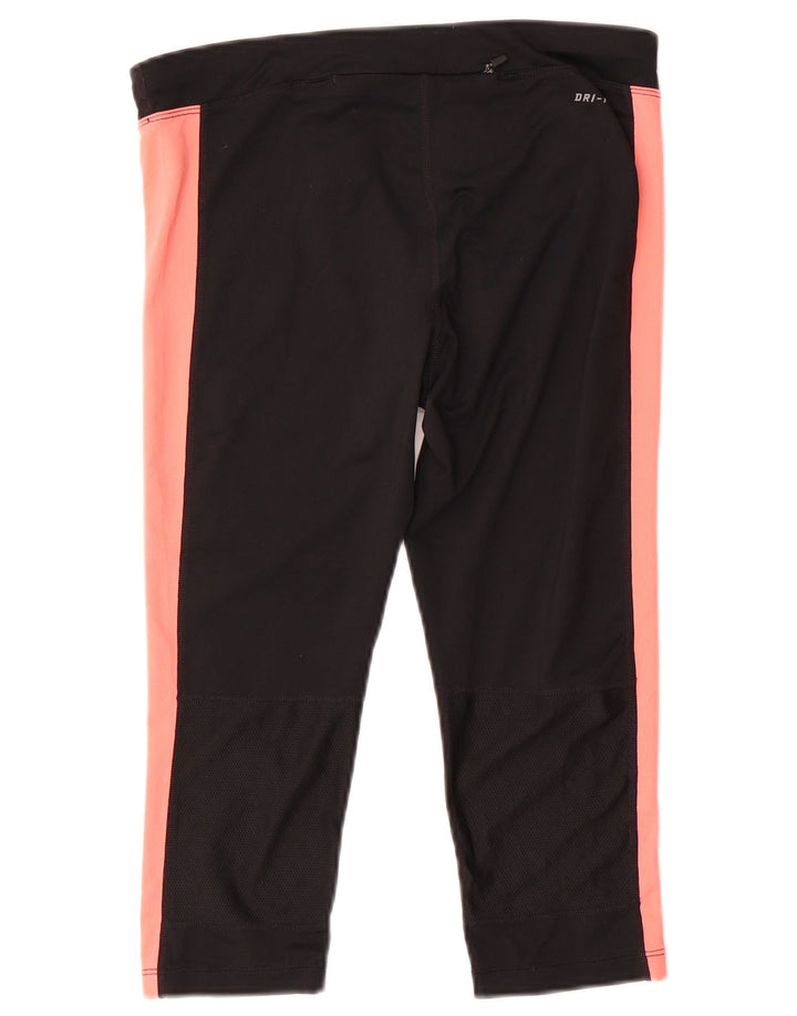 Nike Dame Dri Fit Capri Leggings UK 14 Medium Sort Colourblock