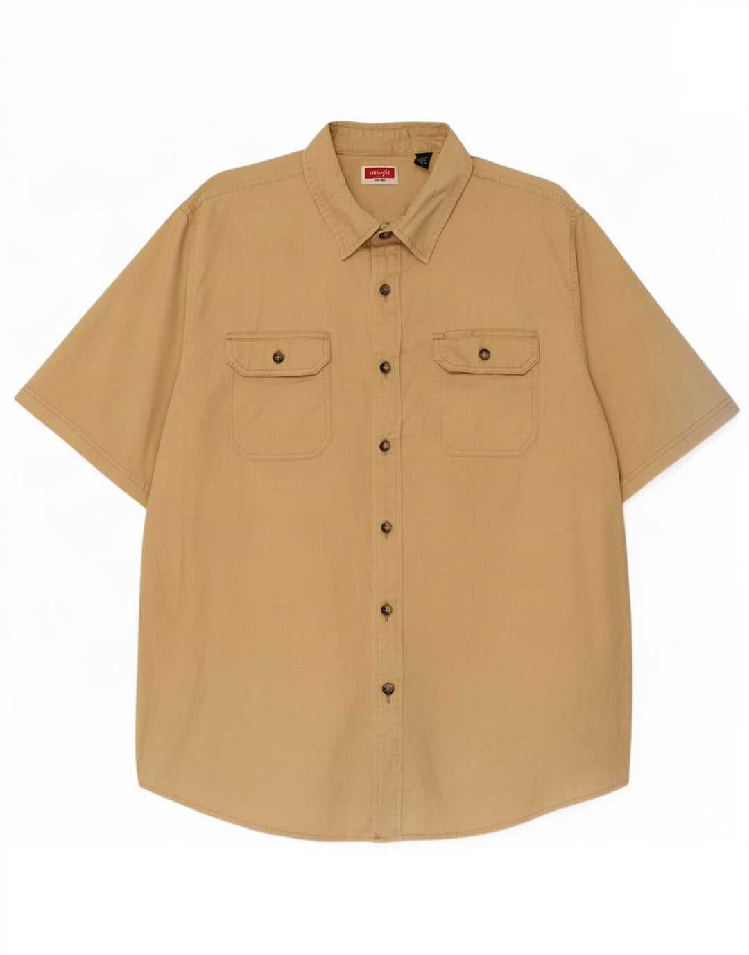 Wrangler Kortærmet Herreskjorte XL Beige Bomuld