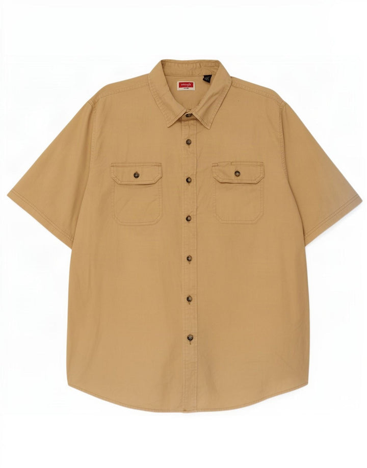 Wrangler Kortærmet Herreskjorte XL Beige Bomuld
