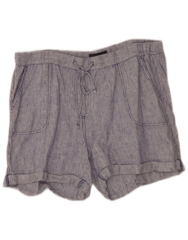 Marks & Spencer Casual Shorts til kvinder str. 18 W36 L5 Blåstribet hør
