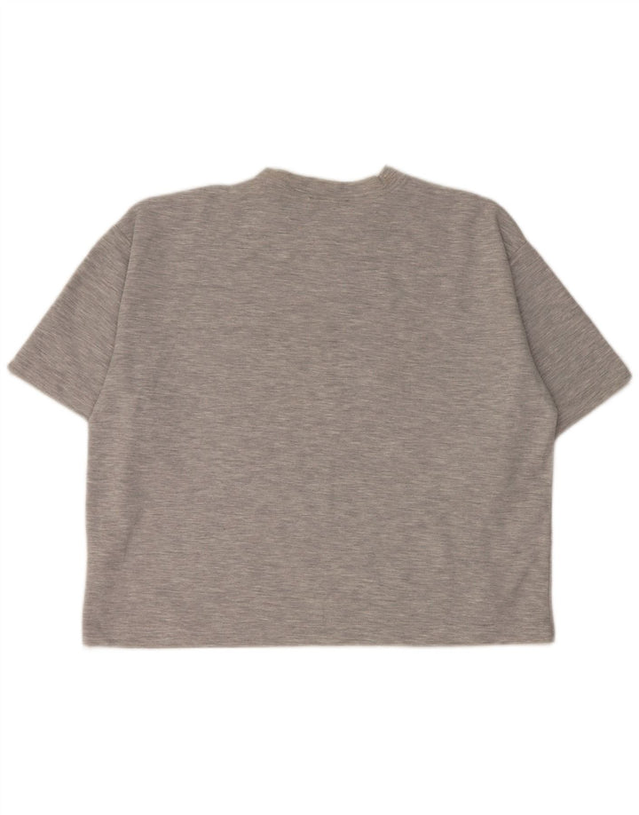 Zara Dame T-Shirt Top UK 16 Large Grå Flecked Polyester