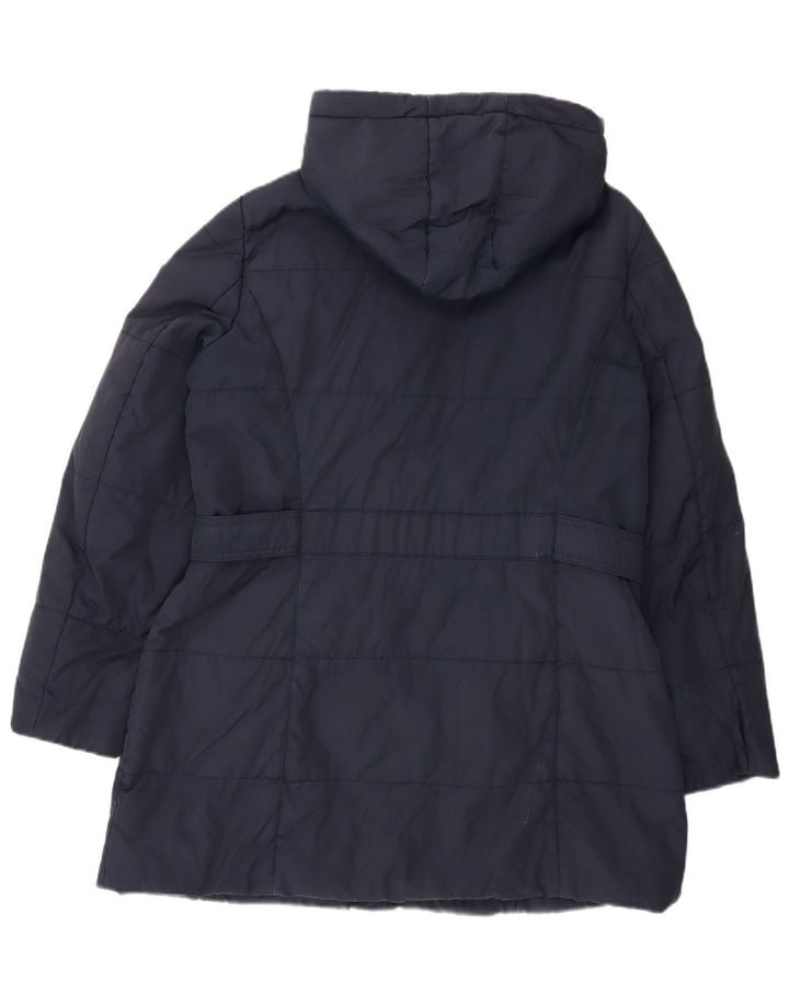 Esprit Dame Hætte Polstret Frakke UK 18 XL Navy Blue Polyamide